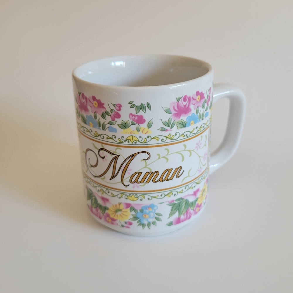 Vintage Floral "Maman" Mug